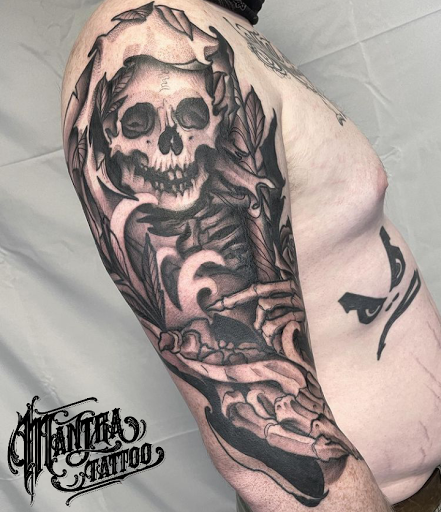 Explore ekg tattoo ideas, creative tattoo ideas in Denver, available at Mantra Tattoo and Piercing