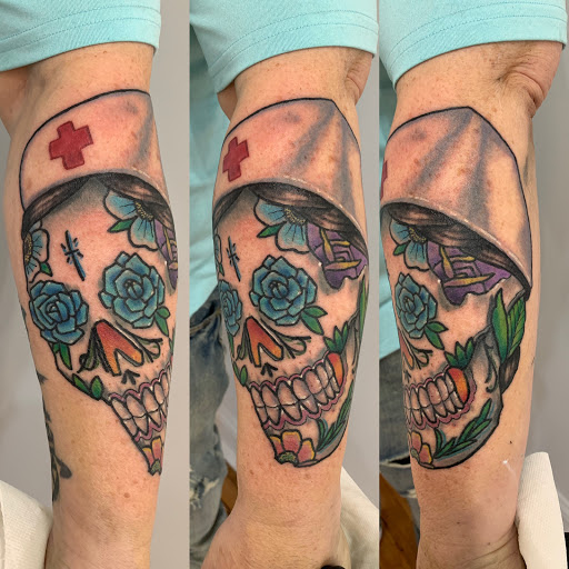Explore leg tattoos men ideas, creative tattoo ideas in Kansas City, available at Golden Stag Tattoo and Gallery