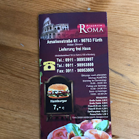 Carte du Pizzeria Roma à Fürth