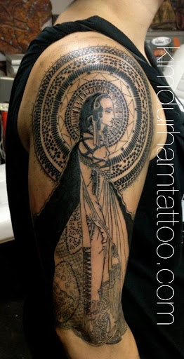 Explore wolf neck tattoo ideas, creative tattoo ideas in Moab, available at Moab Tattoo