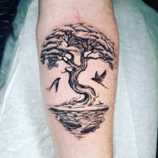 Explore half sleeve mens tattoo ideas, creative tattoo ideas in Austin, available at Lost Edge Tattoo