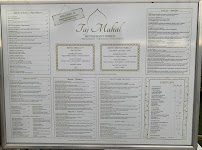 Menu du Restaurant Taj Mahal Vallauris Golfe Juan à Vallauris