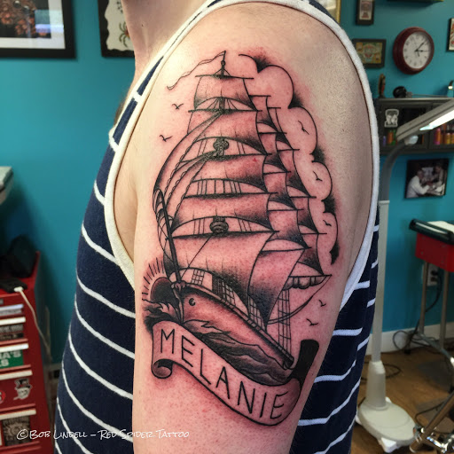 Explore aquarius tattoo ideas for men, creative tattoo ideas in Putnam, available at Red Spider Tattoo