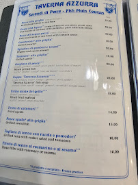 Taverna Azzurra à Rapallo menu