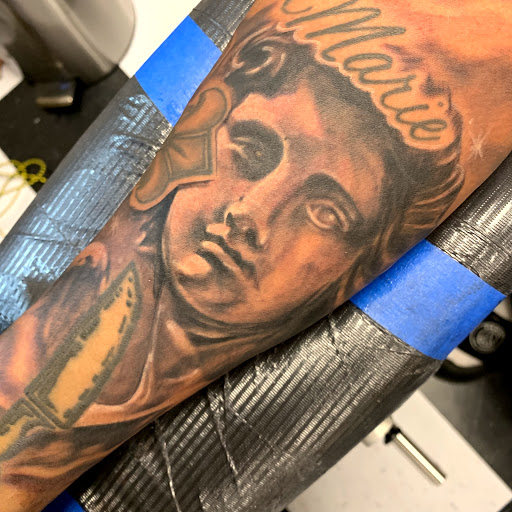 Explore mom sleeve tattoo ideas, creative tattoo ideas in Augusta, available at Mr. Tattoo