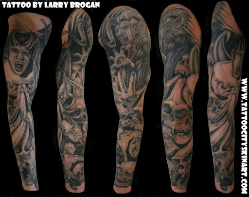 Explore ghostface tattoo ideas, creative tattoo ideas in Lockport, available at Tattoo City by Larry Brogan