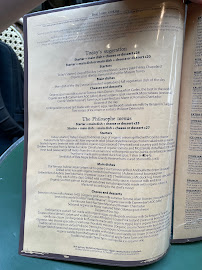 Les Philosophes à Paris menu