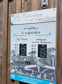 Restaurant La baraque à huitres à Lège-Cap-Ferret - menu / carte
