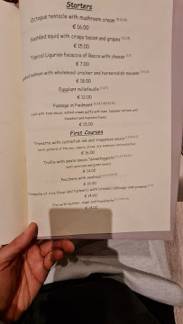 Menu / carte de Angolo16 à Turin