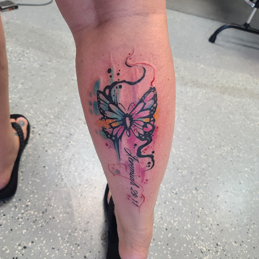 Explore leg tribal tattoo ideas, creative tattoo ideas in League City, available at Zen Body Art & Adornment Tattoo Shop
