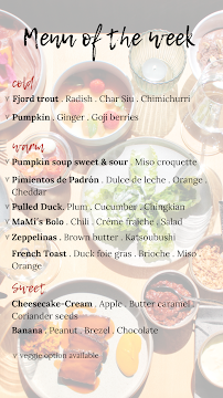 Menu du MaMi's Food&Wine à Berlin