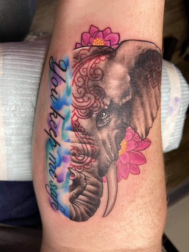 Explore mens behind the ear tattoo ideas, creative tattoo ideas in Goose Creek, available at Red Kirin Tattoo