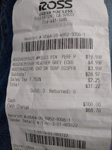 Clothing Store «Ross Dress for Less», reviews and photos, 1985 W Malvern Ave, Fullerton, CA 92833, USA