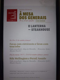Menu du O LANTERNA à Turcifal
