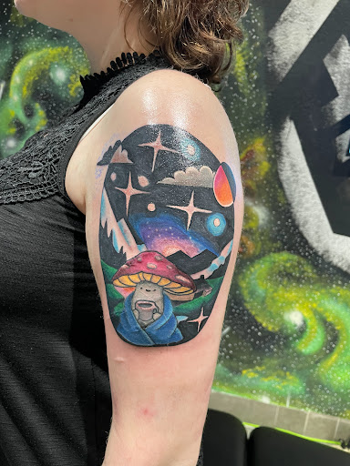 Explore vegeta and bulma tattoo ideas, creative tattoo ideas in Abilene, available at Art Attack Tattoo