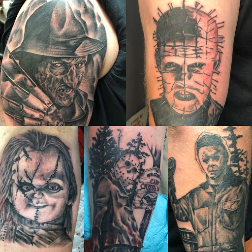 Explore the amity affliction tattoo ideas, creative tattoo ideas in Largo, available at Alchemy Tattoos and Body Piercings