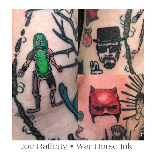 Explore surfing tattoo ideas, creative tattoo ideas in Kent, available at War Horse Ink