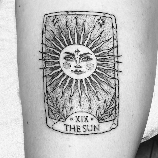 Explore sun moon star tattoo ideas, creative tattoo ideas in Saint Augustine, available at Ms. Deborahs Fountain of Youth Tattoo & Body Piercing