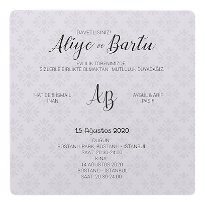 Alizée Wedding Özel Davetiye, Nikah Şekeri, Baskılı Madlen Çikolata, UV Baskı