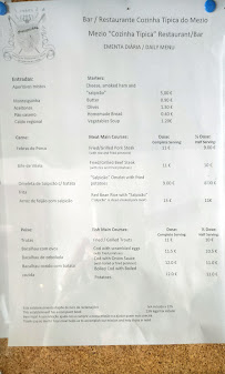 Menu du Típico do Mezio à Mezio