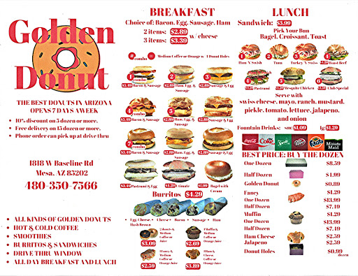 Donut Shop «Golden Donuts», reviews and photos, 1818 W Baseline Rd, Mesa, AZ 85202, USA