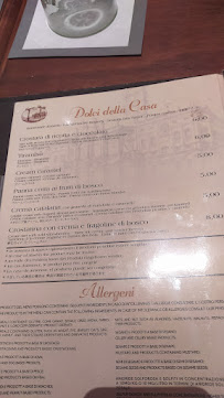 Restaurant Nuova Stella à Rome (le menu)