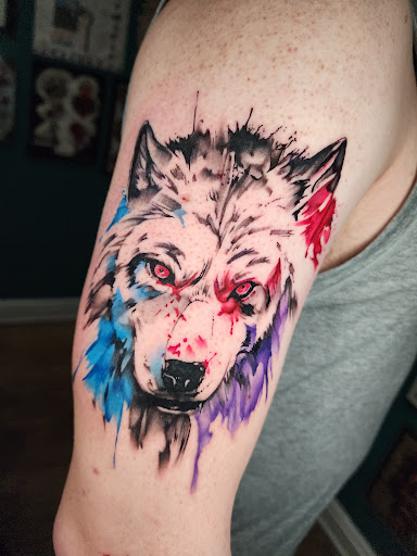 Explore barber pole tattoo ideas, creative tattoo ideas in West Jefferson, available at Black Dagger Tattoo Collective