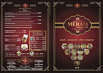 Menu / carte de Meram à Colmar