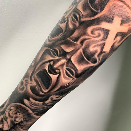 Explore ted lasso tattoo ideas, creative tattoo ideas in Fontana, available at Iconiq Tattoo Studio