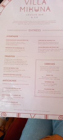 Restaurant péruvien Villa Yora spécialités péruviennes et japonaises à Paris (le menu)