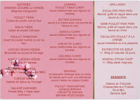 Menu / carte de Sahara Restaurant || D'événements ||Mariage, Anniversaire, soirée à Saint-Denis