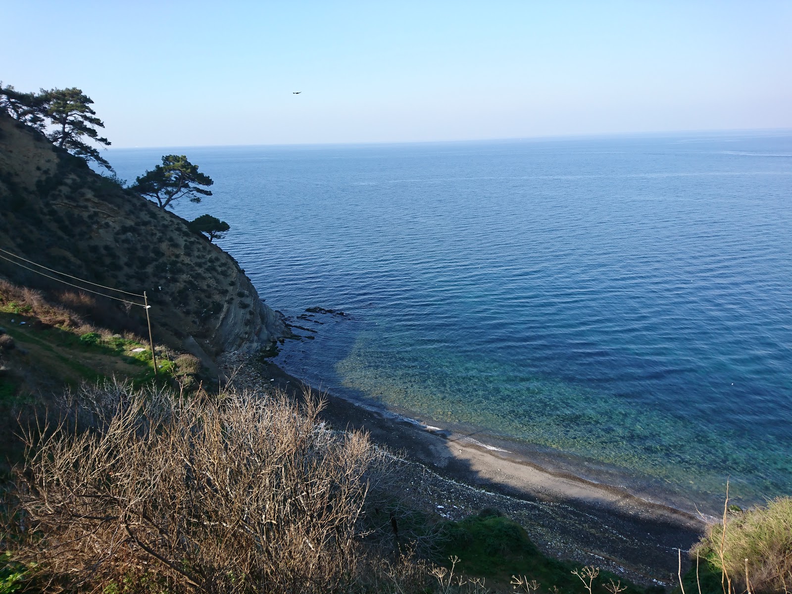 Foto von Trilye Sahil beach umgeben von Bergen