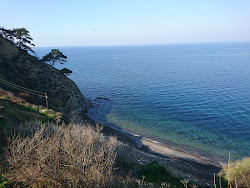 Foto von Trilye Sahil beach umgeben von Bergen