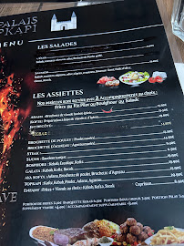 Restaurant turc Le Palais Topkapi à Grenoble (le menu)