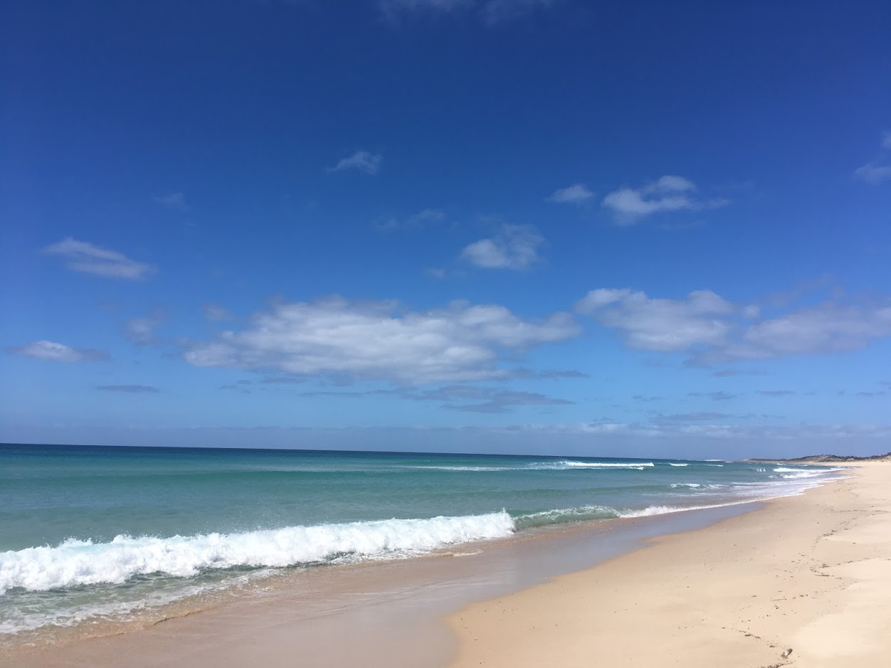 Lavinia Beach的照片 带有蓝色纯水表面