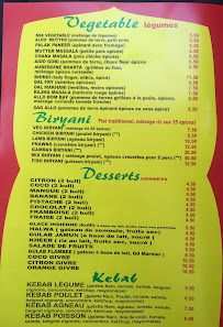 Menu / carte de Indian Food à Antibes