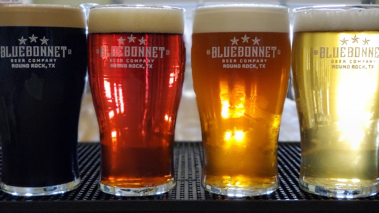 Beer poured into a glass