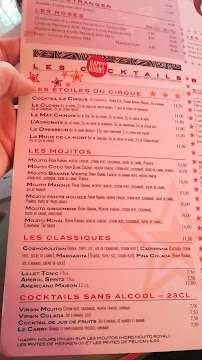 Le Cirque - Beaubourg à Paris menu