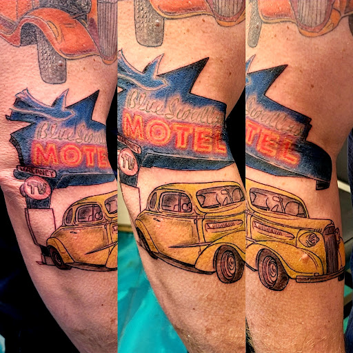 Explore amethyst tattoo ideas, creative tattoo ideas in Traverse City, available at Pinups & Needles