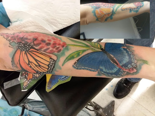 Explore australian shepherd tattoo ideas, creative tattoo ideas in Salem, available at Outwest Tattoo and body piercing ,30 years of tattooing,only life time guarantee