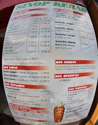 Sinop Kebab à Lalevade-d'Ardèche carte