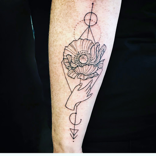 Explore calf tattoo ideas for men, creative tattoo ideas in Waukesha, available at Waukesha Tattoo Company Galleria Edge