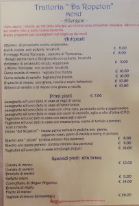 Trattoria da Ropeton à Verona menu