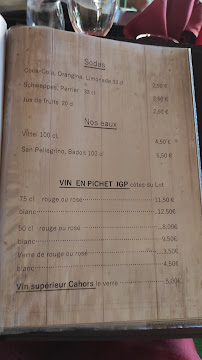 Carte du Restaurant La Vigne Haute à Castelfranc