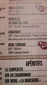 Carte du Restaurant La Boucherie à Châtel-Guyon