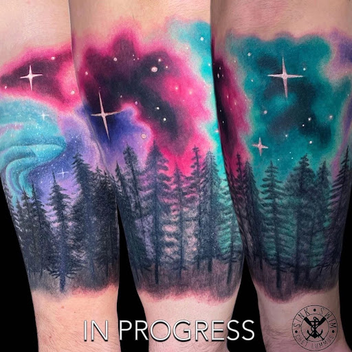 Explore large cover up tattoo ideas, creative tattoo ideas in Marietta, available at Sink or Swim Studio and Gallery