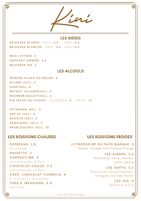 Kini Cuisine & Cocktails à Soorts-Hossegor carte