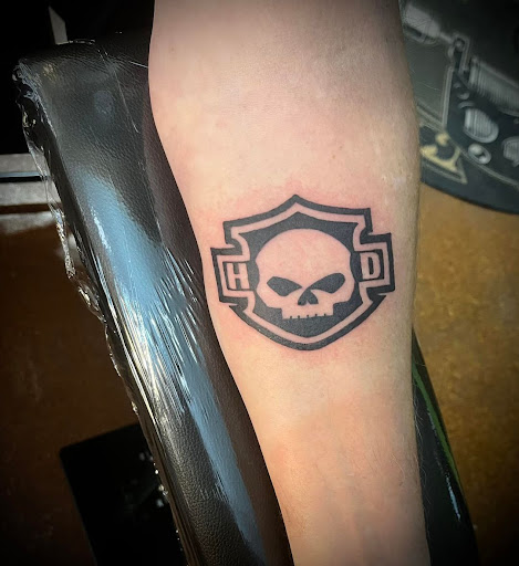 Explore pitbull tattoo ideas, creative tattoo ideas in Traverse City, available at Pinups & Needles