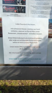 Menu du Restaurant HessenWinkel à Berlin