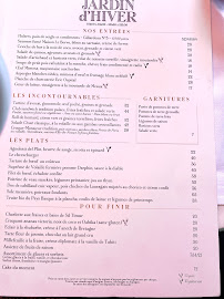 Menu du L'Écrin à Paris